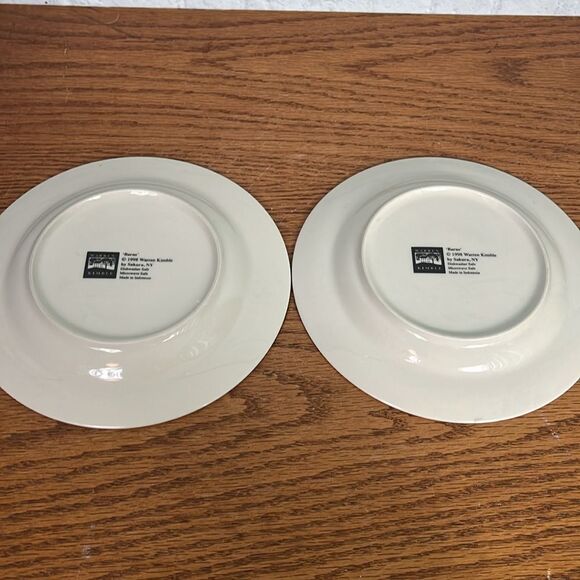 Vintage Warren Kimble Collection "Barns" Salad Plates By Sakura set of 2 - Picture 5 of 5